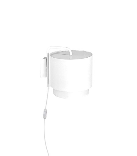 Aplique pared con enchufe y pantalla blanca MB4531-WH