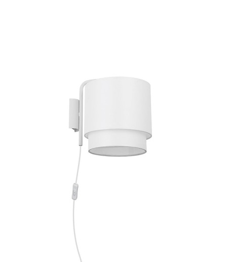 Aplique pared con enchufe y pantalla blanca MB4531-WH - Ineslam