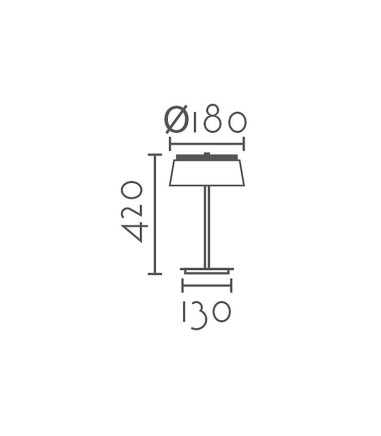 Dimensiones: Lámpara de sobremesa pantalla terciopelo gris MT2532-GT - Ineslam
