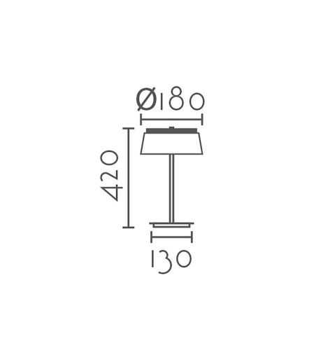 Dimensiones: Lámpara de sobremesa pantalla terciopelo gris MT2532-GT - Ineslam