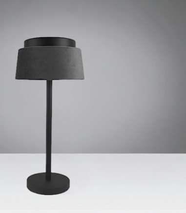 Lámpara de sobremesa pantalla terciopelo gris MT2532-GT - Ineslam