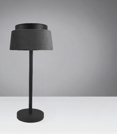 Lámpara de sobremesa pantalla terciopelo gris MT2532-GT - Ineslam
