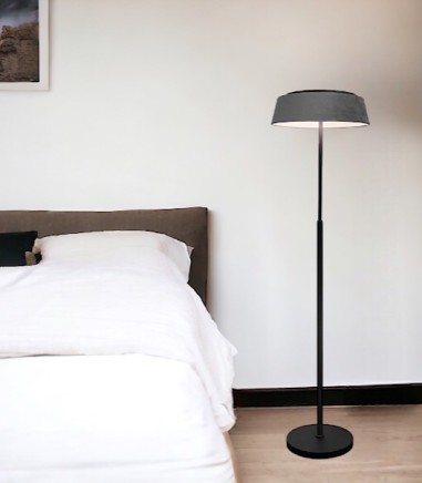 Lámpara de pie con pantalla terciopelo gris ML2535-GT - Ineslam