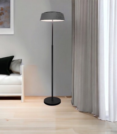 Lámpara de pie con pantalla terciopelo gris ML2535-GT - Ineslam