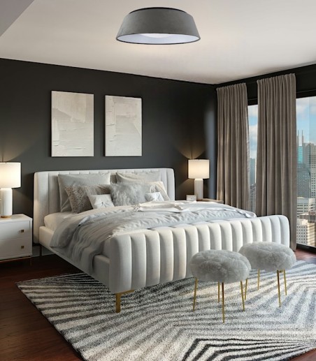 Plafón techo LED pantalla terciopelo gris oscuro MX2531-GT - Ineslam