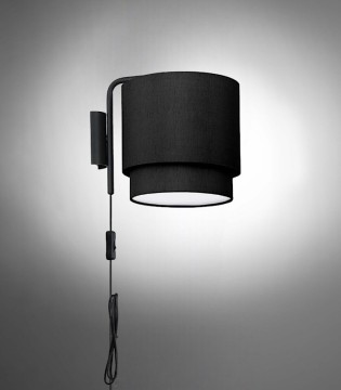 Aplique pared con enchufe y pantalla negra MB4531-BK - Ineslam 2