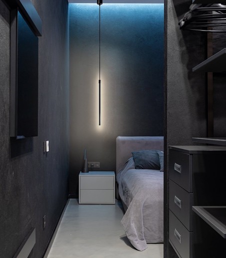 Lámpara colgante negra luz Indirecta MD5506-BK - Ineslam