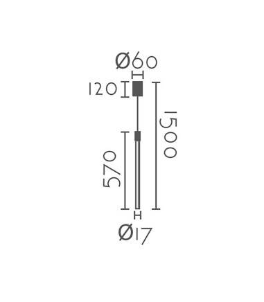 Dimensiones Lámpara colgante negra FINA MD5506-BK - Ineslam