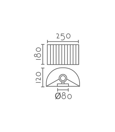 Dimensiones  Aplique de pared Plisado MB6306 - Ineslam