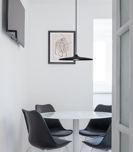 Lámpara de techo campana fina metal MD2692-BK negro - Ineslam