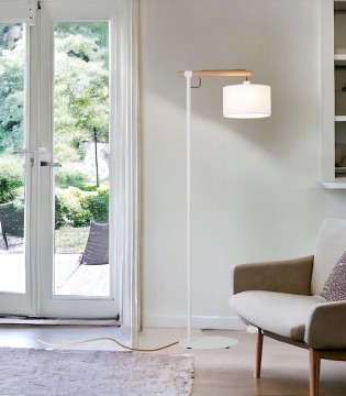 Lámpara de pie madera nórdica ML2117-WH - Ineslam 2