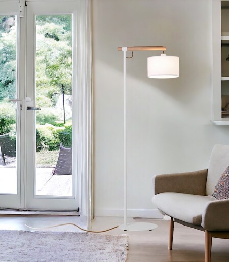 Lámpara de pie madera nórdica ML2117-WH - Ineslam