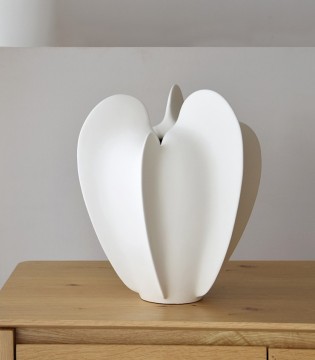 Jarrón cerámica CORAL blanco alto - VP Interiorismo