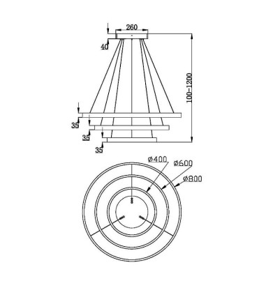 Lámpara techo circular LED 3 aros Rim...
