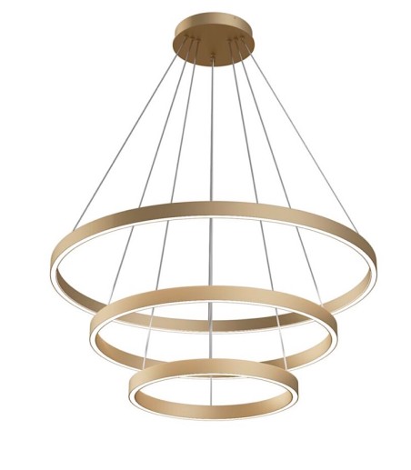 Lámpara de techo LED 3 aros circulares Rim latón Ø80 115W - Maytoni