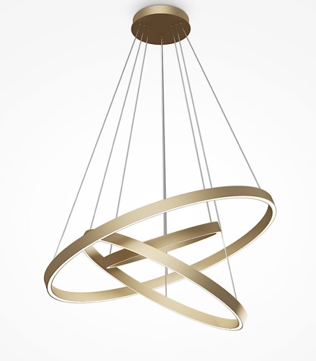 Lámpara de techo LED 3 aros circulares Rim latón Ø80 115W - Maytoni