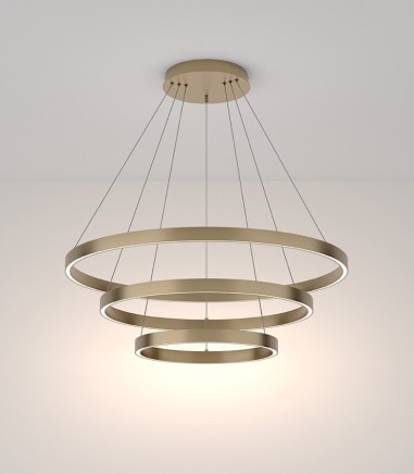 Lámpara de techo LED 3 aros circulares Rim latón Ø80 115W - Maytoni