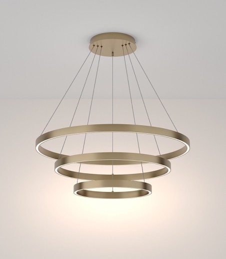 Lámpara de techo LED 3 aros circulares Rim latón Ø80 115W - Maytoni