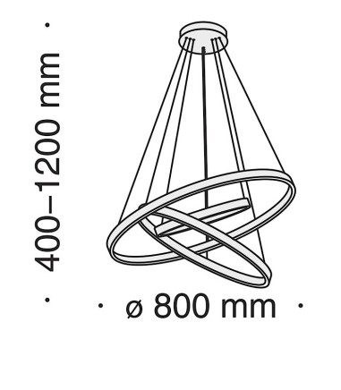 Lámpara techo circular LED 3 aros Rim...