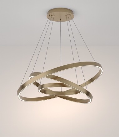 Lámpara de techo LED 3 aros circulares Rim latón Ø80 115W - Maytoni