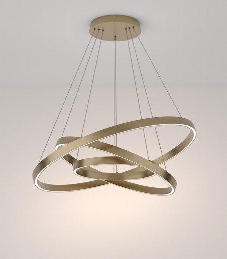 Lámpara de techo LED 3 aros circulares Rim latón Ø80 115W - Maytoni