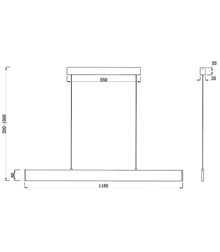 Dimensiones Lámpara colgante Step 30W  - Maytoni