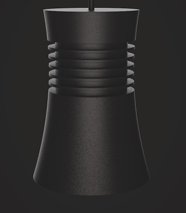 Detalle tulipa colgante Pagoda LED NEGRO - Mantra