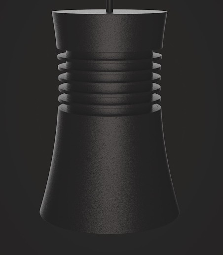 Detalle tulipa colgante Pagoda LED NEGRO - Mantra