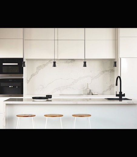 Cocina con lámparas colgantes Pagoda LED NEGRO - Mantra