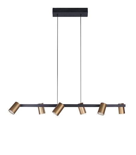 Lámpara de techo Sal 6 luces oro/negro 8486 - Mantra
