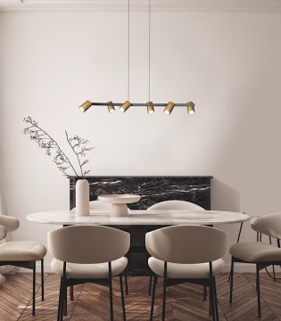 Lámpara de techo Sal 6 luces oro/negro 8486 - Mantra 2