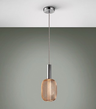 Lámpara colgante Micrón 1 luz cromo/oro 5W - Schuller 2