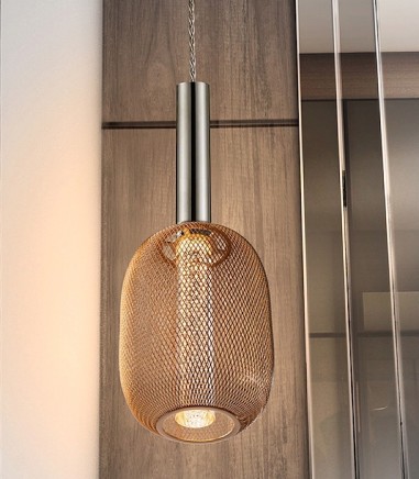 Detalle tulipa Lámpara colgante Micrón 1 luz cromo/oro 5W - Schuller