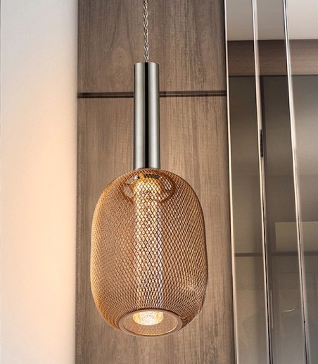 Detalle tulipa Lámpara colgante Micrón 1 luz cromo/oro 5W - Schuller