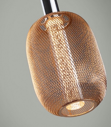 Detalle tulipa Lámpara colgante Micrón 1 luz cromo/oro 5W - Schuller