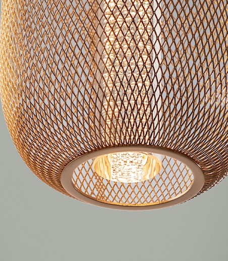Detalle tulipa Lámpara colgante Micrón 1 luz cromo/oro 5W - Schuller