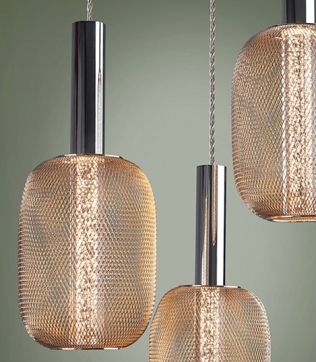 detalle Lámpara de techo Micrón 3L cromo/oro 15W - Schuller