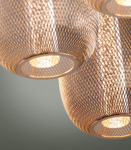 detalle Lámpara de techo Micrón 3L cromo/oro 15W - Schuller