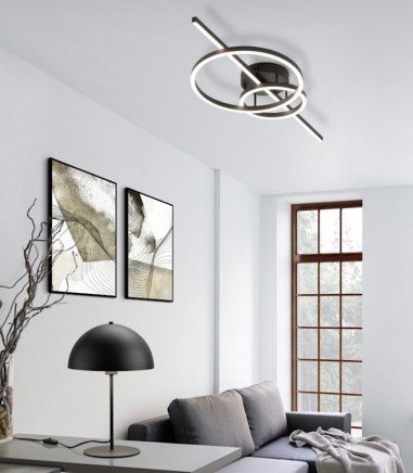 Plafón techo LED negro Montilla