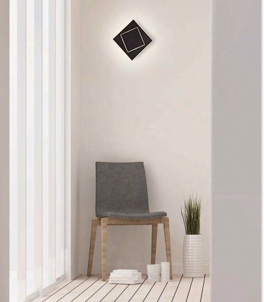 Imagen de ambiente Aplique Dakla cuadrado 12W Negro 6427 Mantra
