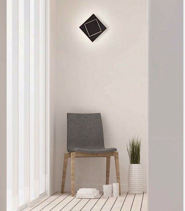 Imagen de ambiente Aplique Dakla cuadrado 12W Negro 6427 Mantra