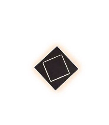 Aplique Dakla cuadrado 12W Negro 6427 Mantra