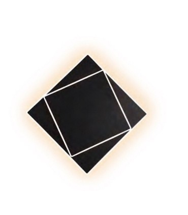 Aplique Dakla cuadrado 18W Negro 6428 Mantra