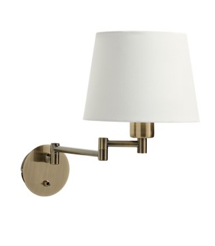 Aplique dorado de pared articulado de dormitorio con pantalla HOTEL