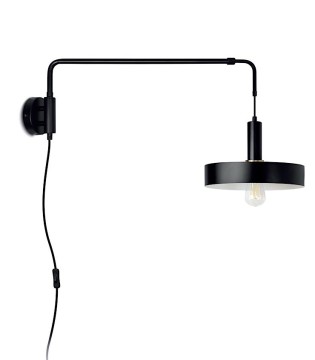 Aplique negro brazo articulado con enchufe MB4275-BK -Ineslam
