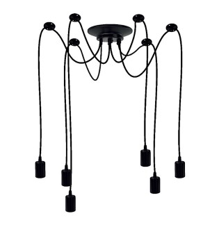 Lámpara de techo araña vintage-industrial 6 luces MD4650-BK - Ineslam 2