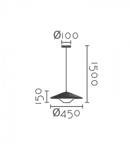 Dimensiones Lámpara de techo ratán MD1093-NAT Ø45 cm - Ineslam