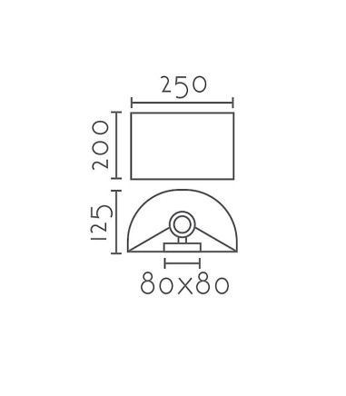 Dimensiones Aplique de pared ratán MB3512-NAT - Ineslam