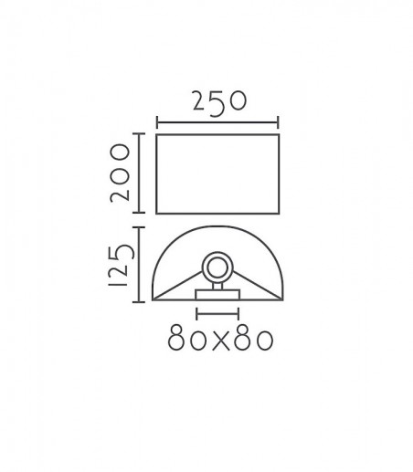 Dimensiones Aplique de pared ratán MB3512-NAT - Ineslam