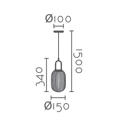 Dimensiones Lámpara de techo colgante MD4607-CL  - Ineslam
